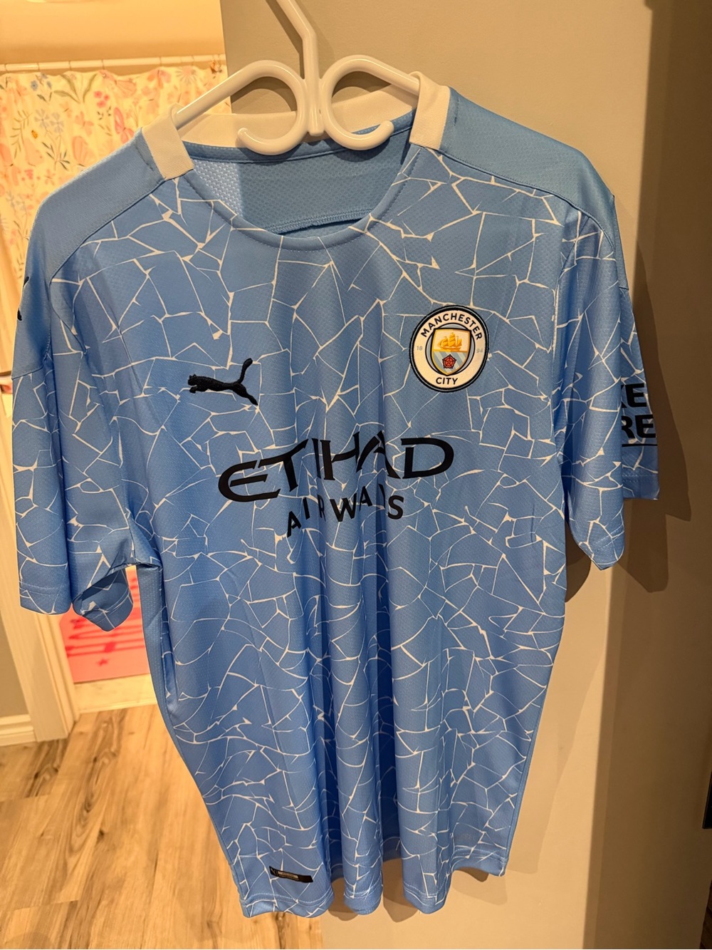 Puma Manchester City Sky Blue Home Jersey with White Trim